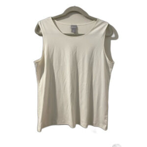 Chicos Ivory Microfiber Contemporary Tank Top Women Size 3 (XL)